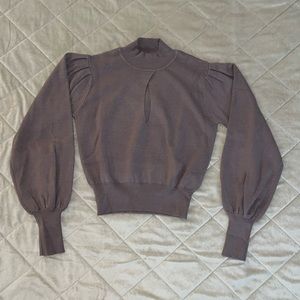 Mock neck keyhole sweater